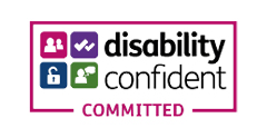 Disability confident committed logo.