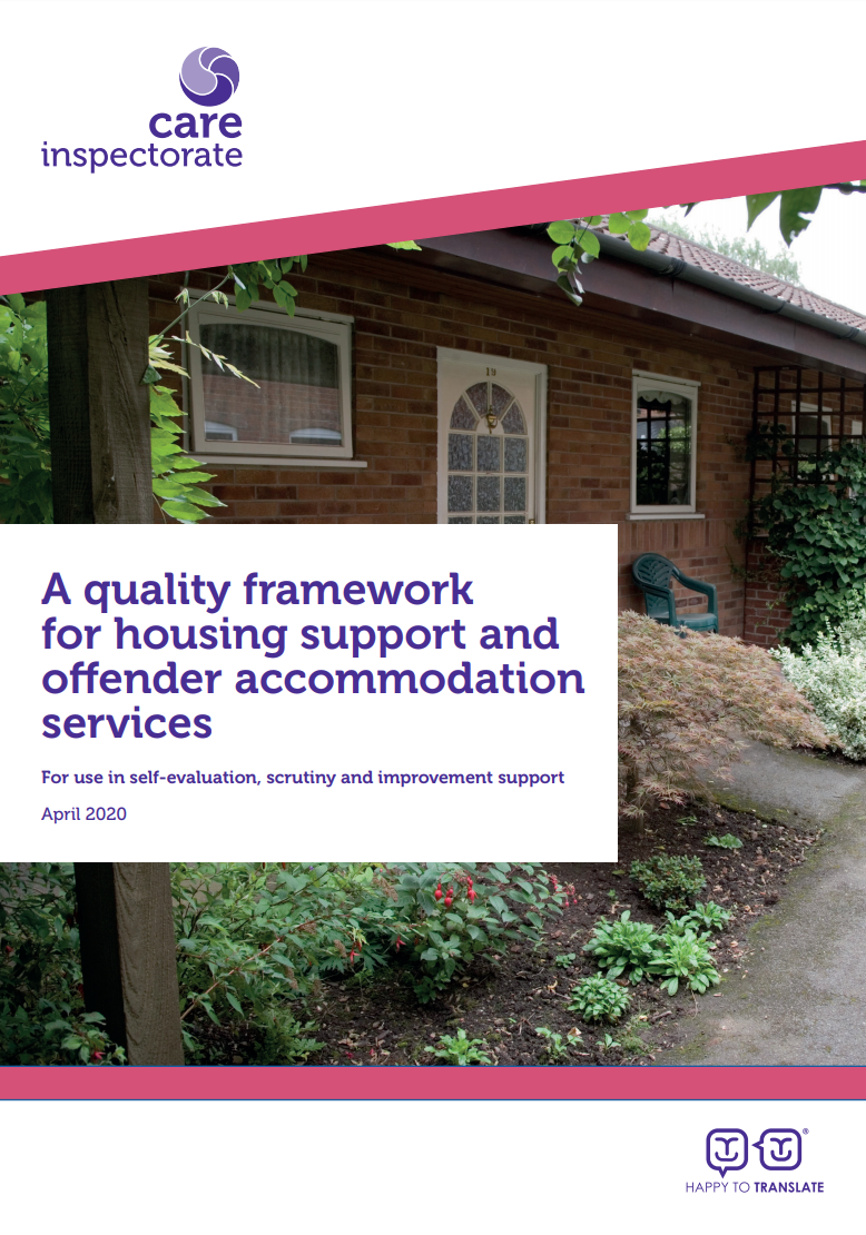 Quality framework for housing support services and offender accommodation